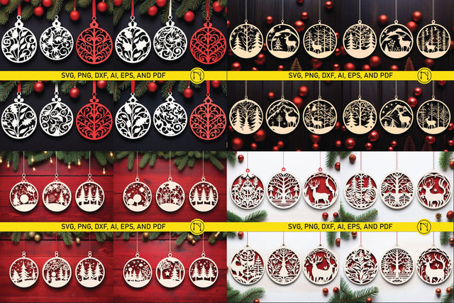 Laser Cut Christmas Baubles SVG Bundle SVG MD JOYNAL ABDIN 