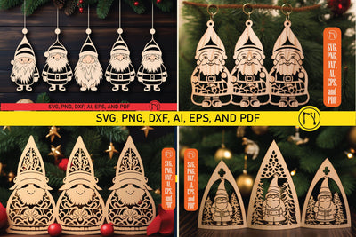 Laser Cut Christmas Gnome SVG Bundle SVG MD JOYNAL ABDIN 