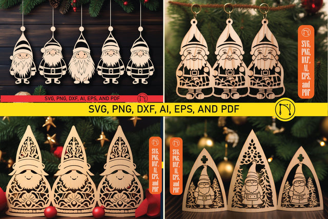 Laser Cut Christmas Gnome SVG Bundle SVG MD JOYNAL ABDIN 
