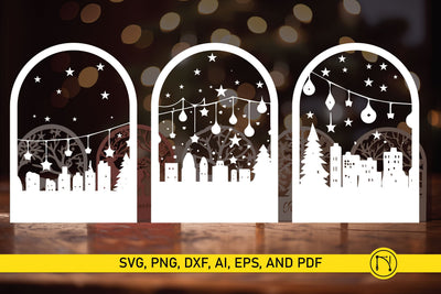 Laser Cut Christmas Name Cards SVG Bundle SVG MD JOYNAL ABDIN 