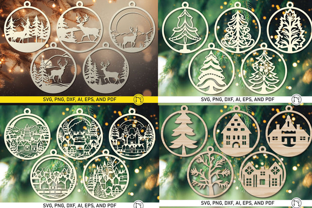 Laser Cut Christmas Ornament SVG Bundle SVG MD JOYNAL ABDIN 