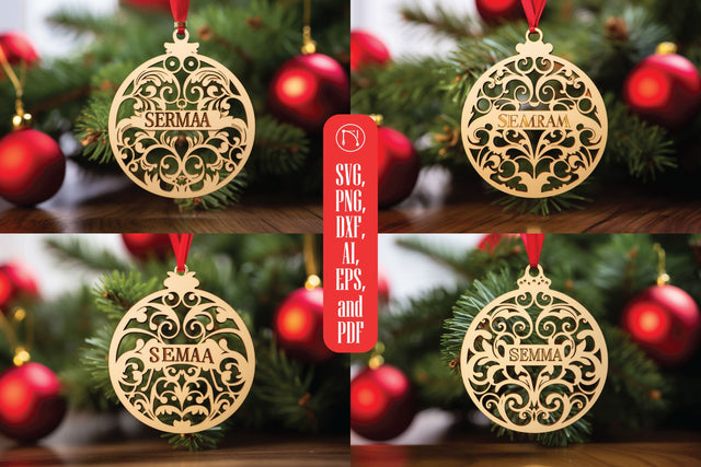 Laser Cut Christmas Personalized SVG Bundle SVG MD JOYNAL ABDIN 