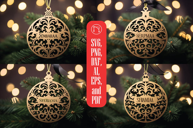 Laser Cut Christmas Personalized SVG Bundle SVG MD JOYNAL ABDIN 