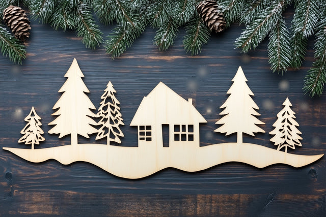 laser-cut Christmas scene SVG cut file SVG MD JOYNAL ABDIN 