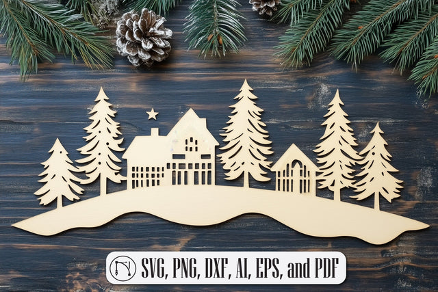 laser-cut Christmas scene SVG cut file SVG MD JOYNAL ABDIN 