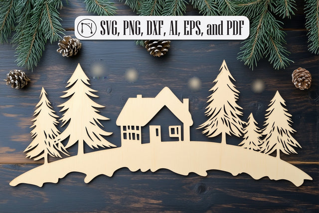 laser-cut Christmas scene SVG cut file SVG MD JOYNAL ABDIN 