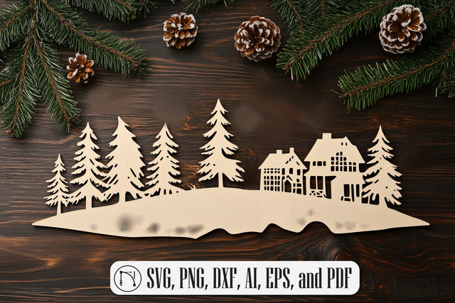 laser-cut Christmas scene SVG cut file SVG MD JOYNAL ABDIN 