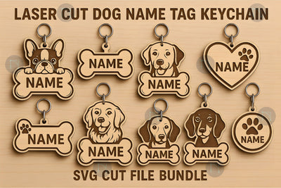 Laser Cut Dog Name Tag Keychain SVG Bundle SVG MD JOYNAL ABDIN 