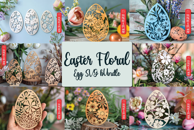 Laser Cut Easter Floral Egg SVG Bundle SVG MD JOYNAL ABDIN 
