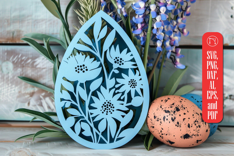 Laser Cut Easter Floral Egg SVG cut file SVG MD JOYNAL ABDIN 