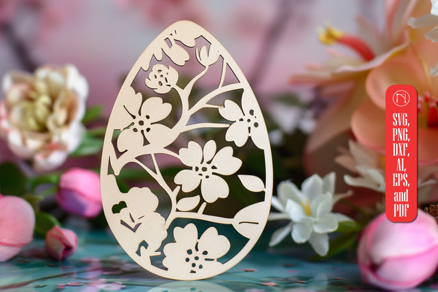 Laser Cut Easter Floral Egg SVG cut file SVG MD JOYNAL ABDIN 