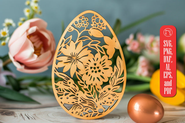 Laser Cut Easter Floral Egg SVG cut file SVG MD JOYNAL ABDIN 