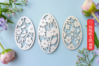 Laser Cut Easter Floral Egg SVG cut file SVG MD JOYNAL ABDIN 