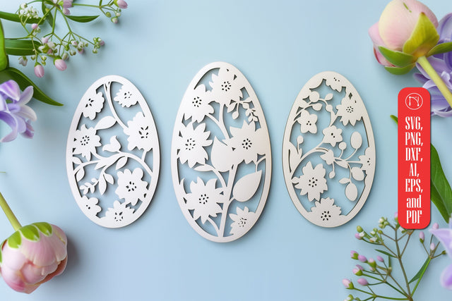 Laser Cut Easter Floral Egg SVG cut file SVG MD JOYNAL ABDIN 