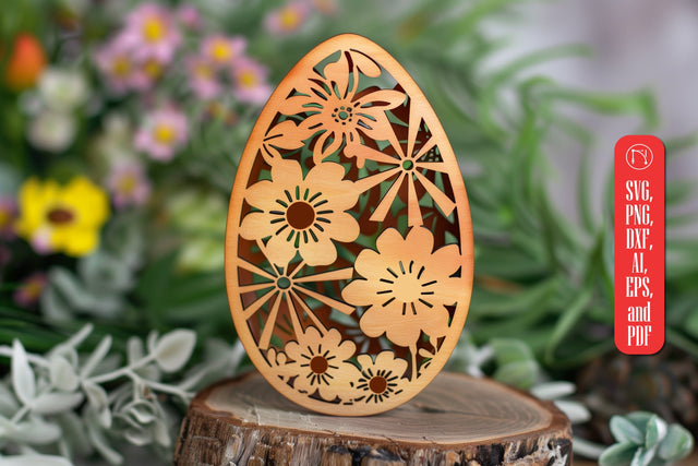 Laser Cut Easter Floral Egg SVG cut file SVG MD JOYNAL ABDIN 