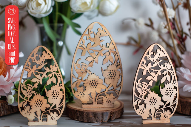 Laser Cut Easter Floral Egg SVG cut file SVG MD JOYNAL ABDIN 