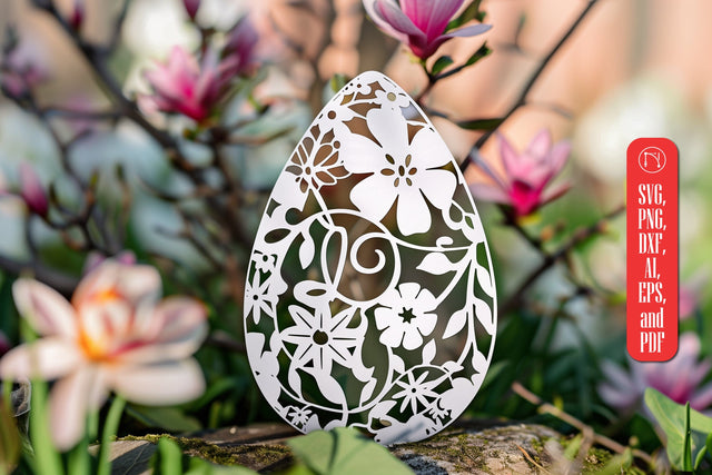 Laser Cut Easter Floral Egg SVG cut file SVG MD JOYNAL ABDIN 