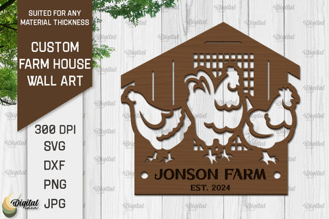 Laser Cut Farmhouse Wall Decor Bundle. Personalized Name Farm Sign SVG SVG Evgenyia Guschina 