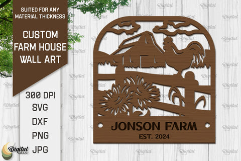 Laser Cut Farmhouse Wall Decor Bundle. Personalized Name Farm Sign SVG SVG Evgenyia Guschina 