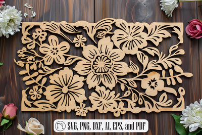 Laser cut floral panel SVG cut file SVG MD JOYNAL ABDIN 