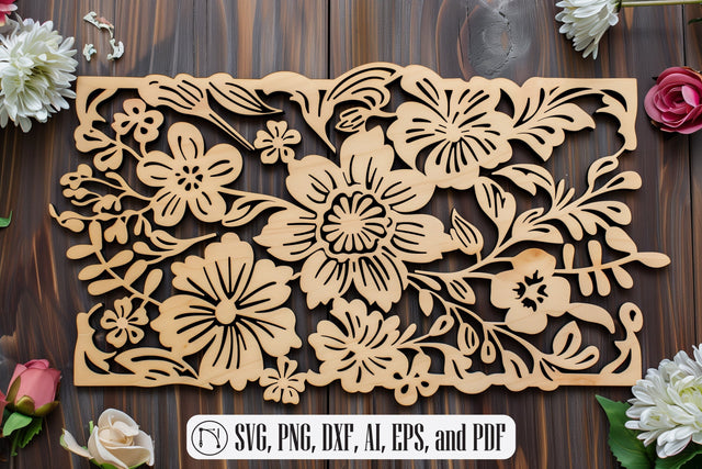 Laser cut floral panel SVG cut file SVG MD JOYNAL ABDIN 