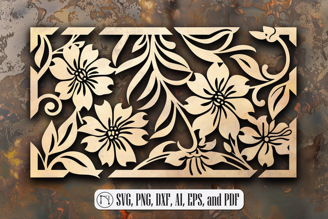 Laser cut floral panel SVG cut file SVG MD JOYNAL ABDIN 