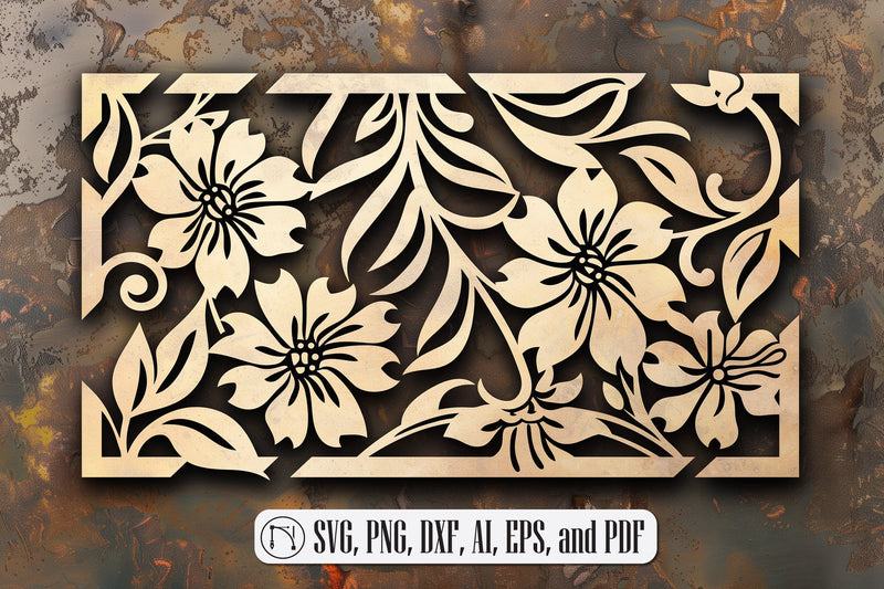 Laser cut floral panel SVG cut file SVG MD JOYNAL ABDIN 
