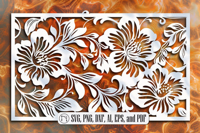 Laser cut floral panel SVG cut file SVG MD JOYNAL ABDIN 