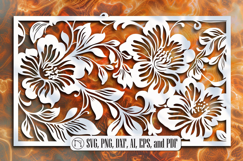 Laser cut floral panel SVG cut file SVG MD JOYNAL ABDIN 