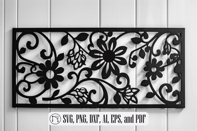 Laser cut floral panel SVG cut file SVG MD JOYNAL ABDIN 