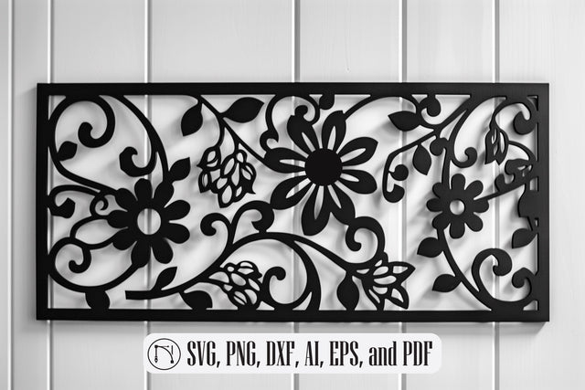 Laser cut floral panel SVG cut file SVG MD JOYNAL ABDIN 