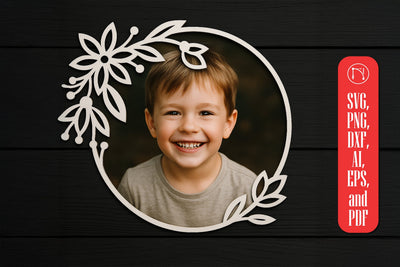 Laser Cut Floral Photo Frame SVG SVG MD JOYNAL ABDIN 
