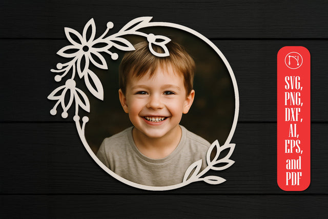 Laser Cut Floral Photo Frame SVG SVG MD JOYNAL ABDIN 