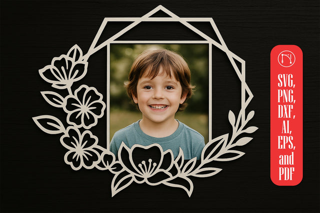 Laser Cut Floral Photo Frame SVG SVG MD JOYNAL ABDIN 