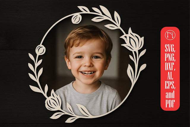 Laser Cut Floral Photo Frame SVG SVG MD JOYNAL ABDIN 
