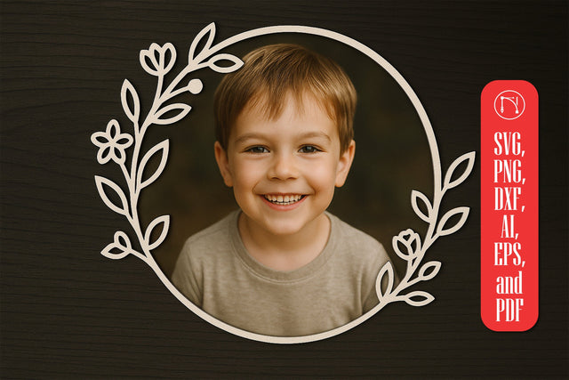 Laser Cut Floral Photo Frame SVG SVG MD JOYNAL ABDIN 