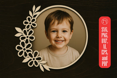 Laser Cut Floral Photo Frame SVG SVG MD JOYNAL ABDIN 