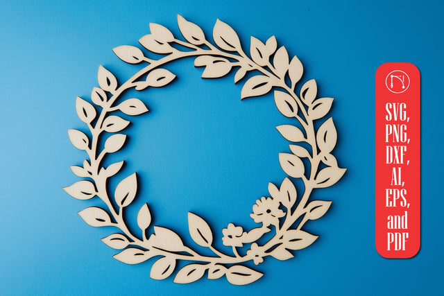 Laser-cut Floral Wreath SVG Cut File SVG MD JOYNAL ABDIN 