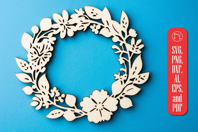Laser-cut Floral Wreath SVG Cut File SVG MD JOYNAL ABDIN 
