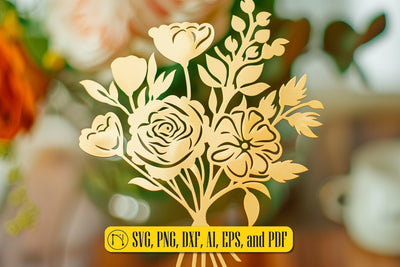 Laser Cut Flower Bouquet SVG cut file SVG MD JOYNAL ABDIN 