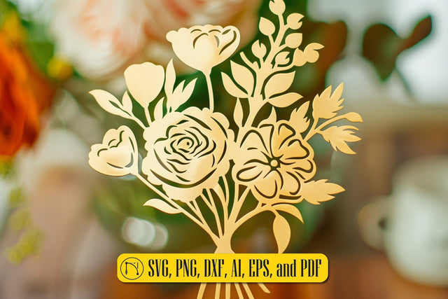 Laser Cut Flower Bouquet SVG cut file SVG MD JOYNAL ABDIN 