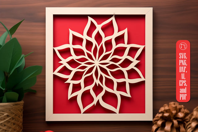 Laser Cut Flower in Frame Wall Decor SVG SVG MD JOYNAL ABDIN 