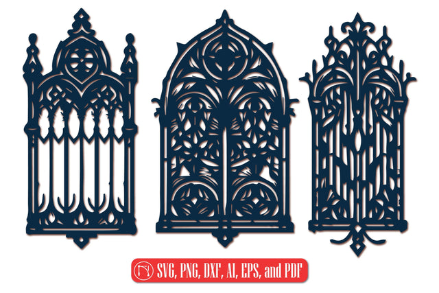 Laser Cut Gothic Window SVG Bundle SVG MD JOYNAL ABDIN 