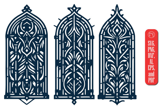 Laser Cut Gothic Window SVG Bundle SVG MD JOYNAL ABDIN 