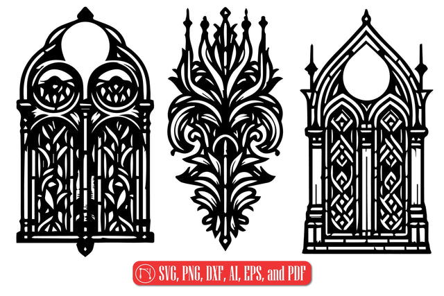 Laser Cut Gothic Window SVG Bundle SVG MD JOYNAL ABDIN 