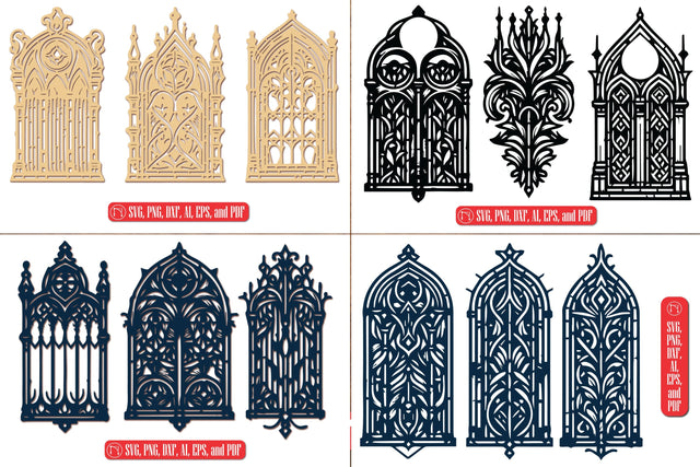 Laser Cut Gothic Window SVG Bundle SVG MD JOYNAL ABDIN 
