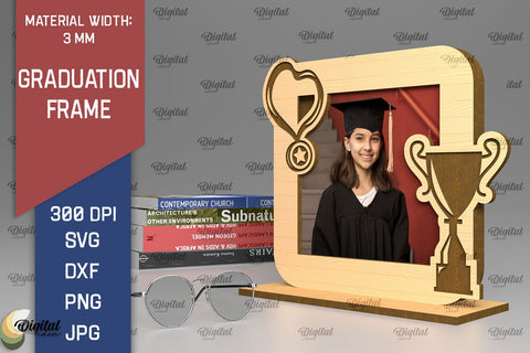 Laser Cut GRADUATION Frame SVG. 3D Photo Frame Laser Cut SVG Evgenyia Guschina 