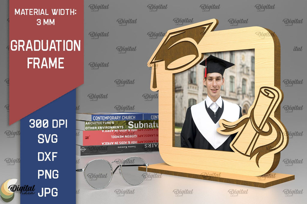 Laser Cut GRADUATION Frame SVG. 3D Photo Frame Laser Cut - So Fontsy