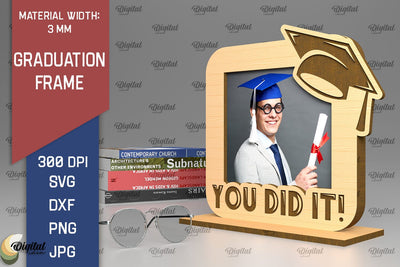 Laser Cut GRADUATION Frame SVG. 3D Photo Frame Laser Cut SVG Evgenyia Guschina 