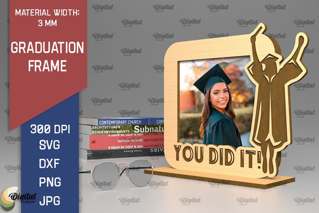 Laser Cut GRADUATION Frame SVG. 3D Photo Frame Laser Cut SVG Evgenyia Guschina 